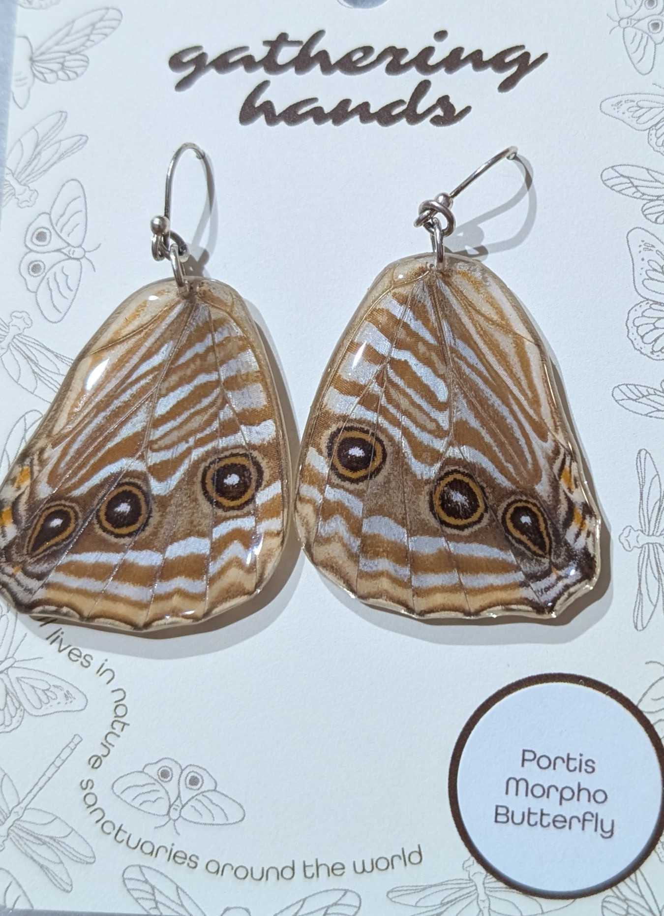 Portis Morpho Hindwing Butterfly Earrings