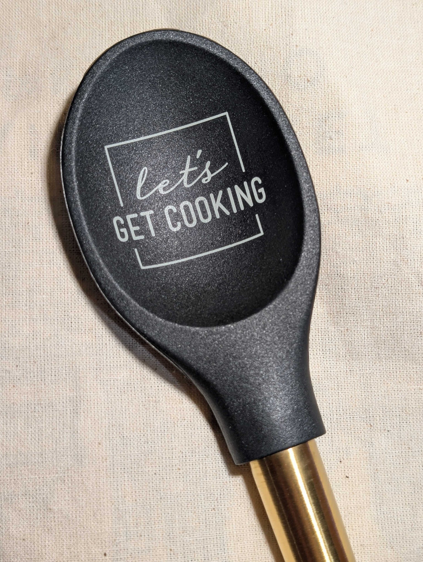 Metallic Gold Handle Silicone Spoon