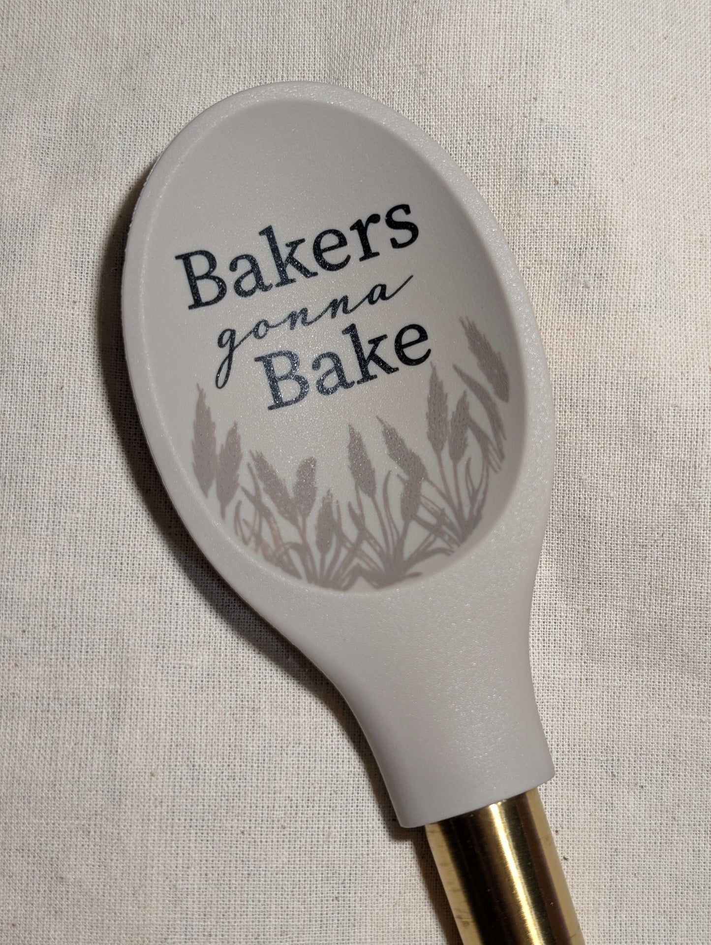 Metallic Gold Handle Silicone Spoon