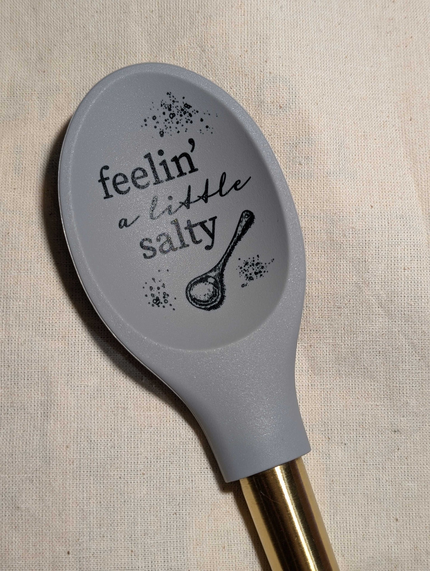 Metallic Gold Handle Silicone Spoon