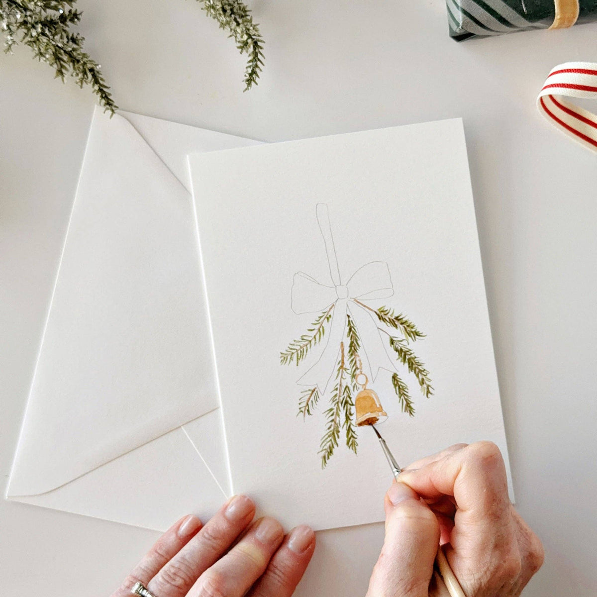 Classic Christmas Paintable Watercolor Notecard Set