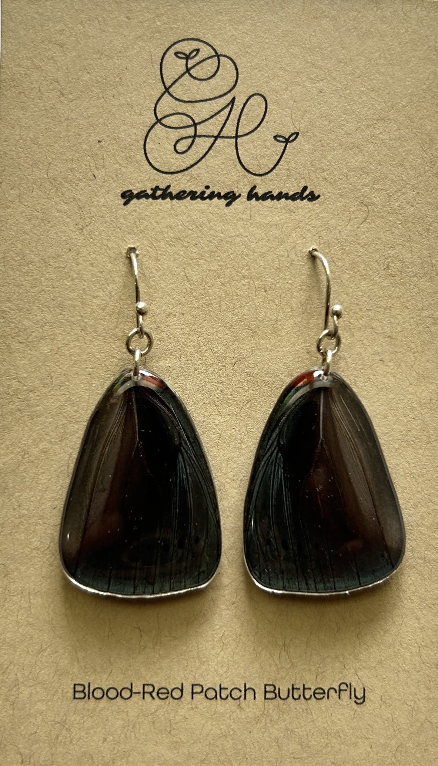 Blood-Red Patch Hindwing Butterfly Earrings