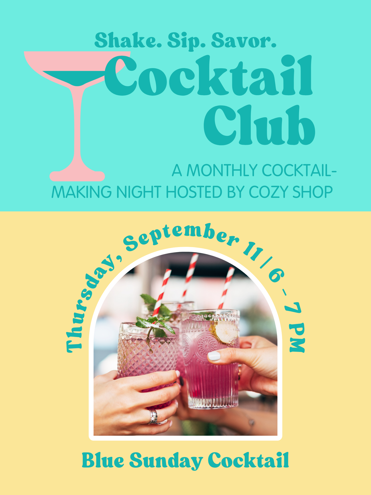 COCKTAIL CLUB | SEPTEMBER 11 | 6 - 7 PM