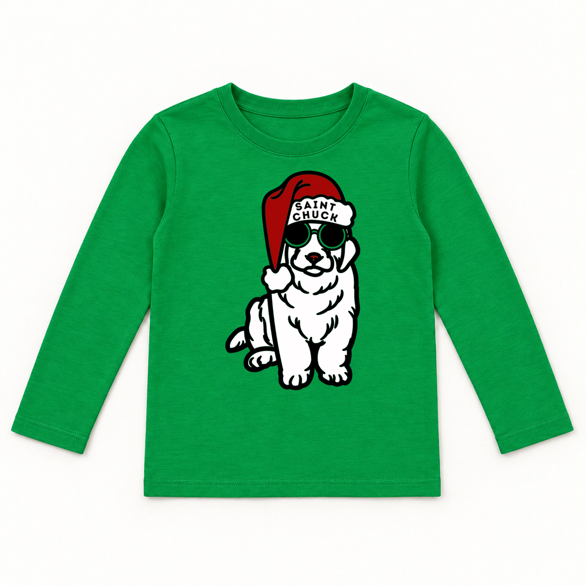 Festive Pup Kids Long Sleeve Tee