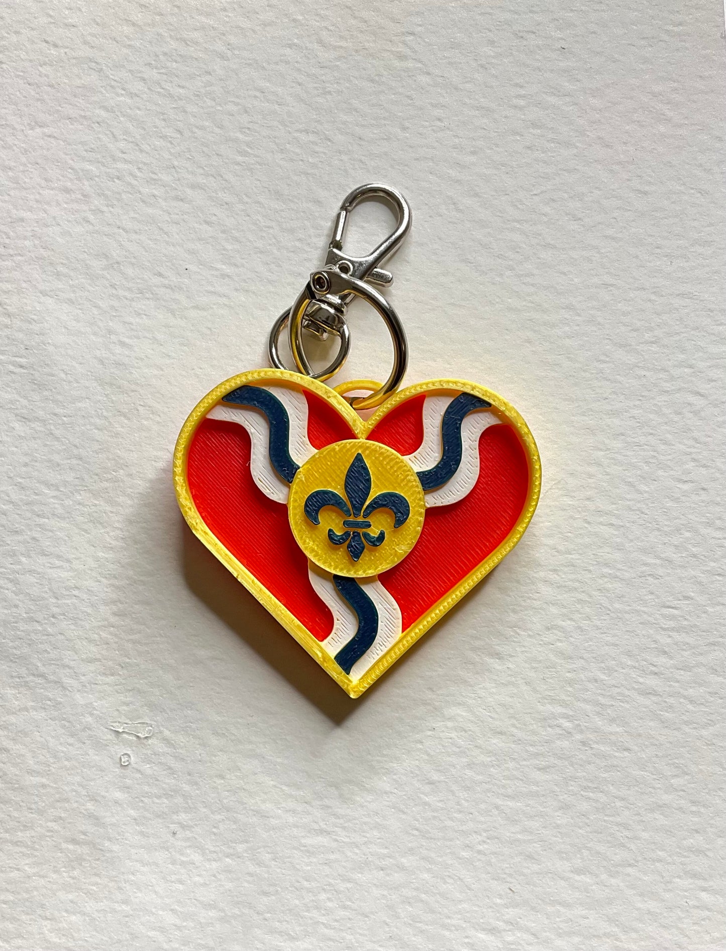 Heart Shaped STL Flag Keychain