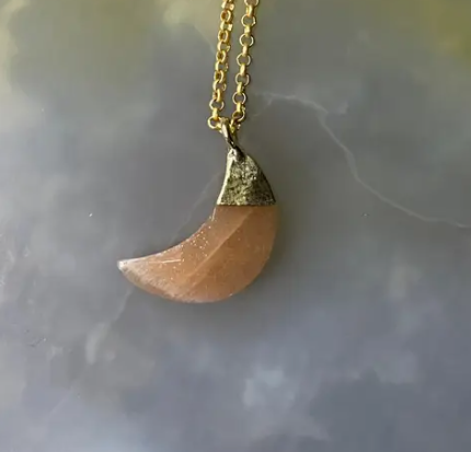 Crescent Moon Stone Necklaces