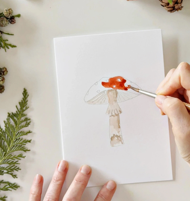 Mushrooms Paintable Watercolor Notecard Set