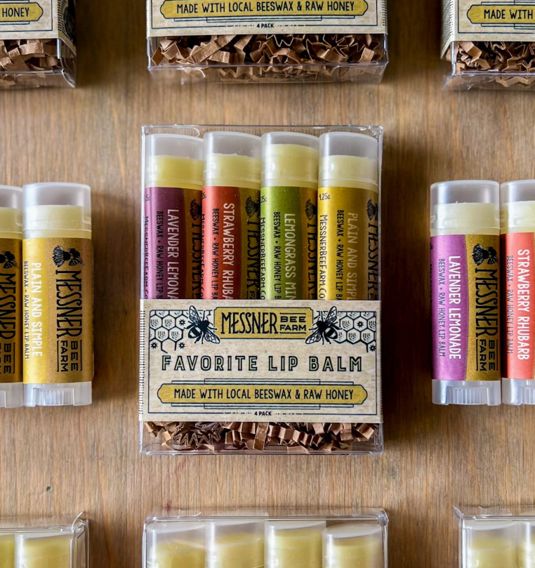 Raw Honey & Beeswax Lip Balm 4-pack
