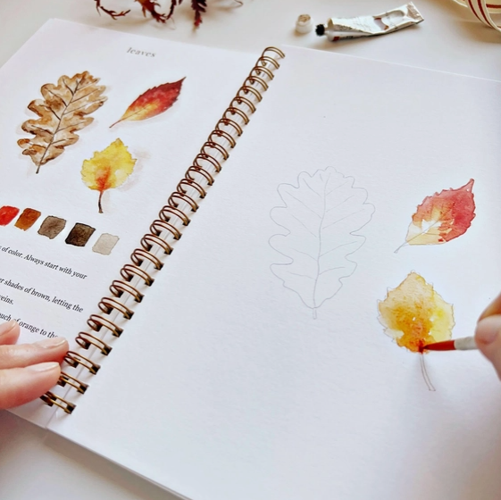 Autumn Watercolor Painting Workbook