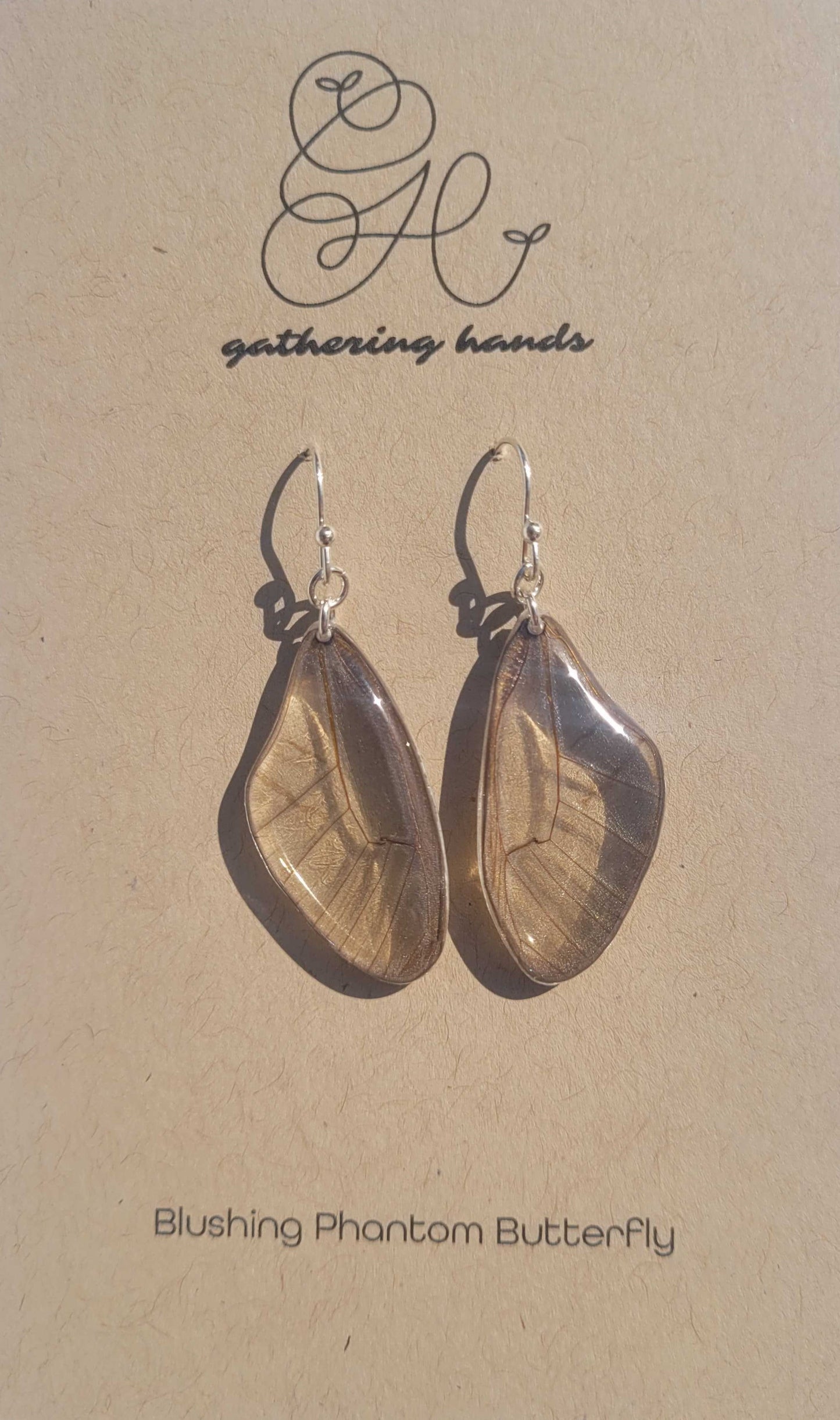 Blushing Phantom Forewing Butterfly Earrings
