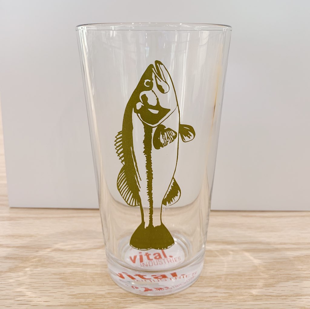 Angler's Fish Beer Pint Glass