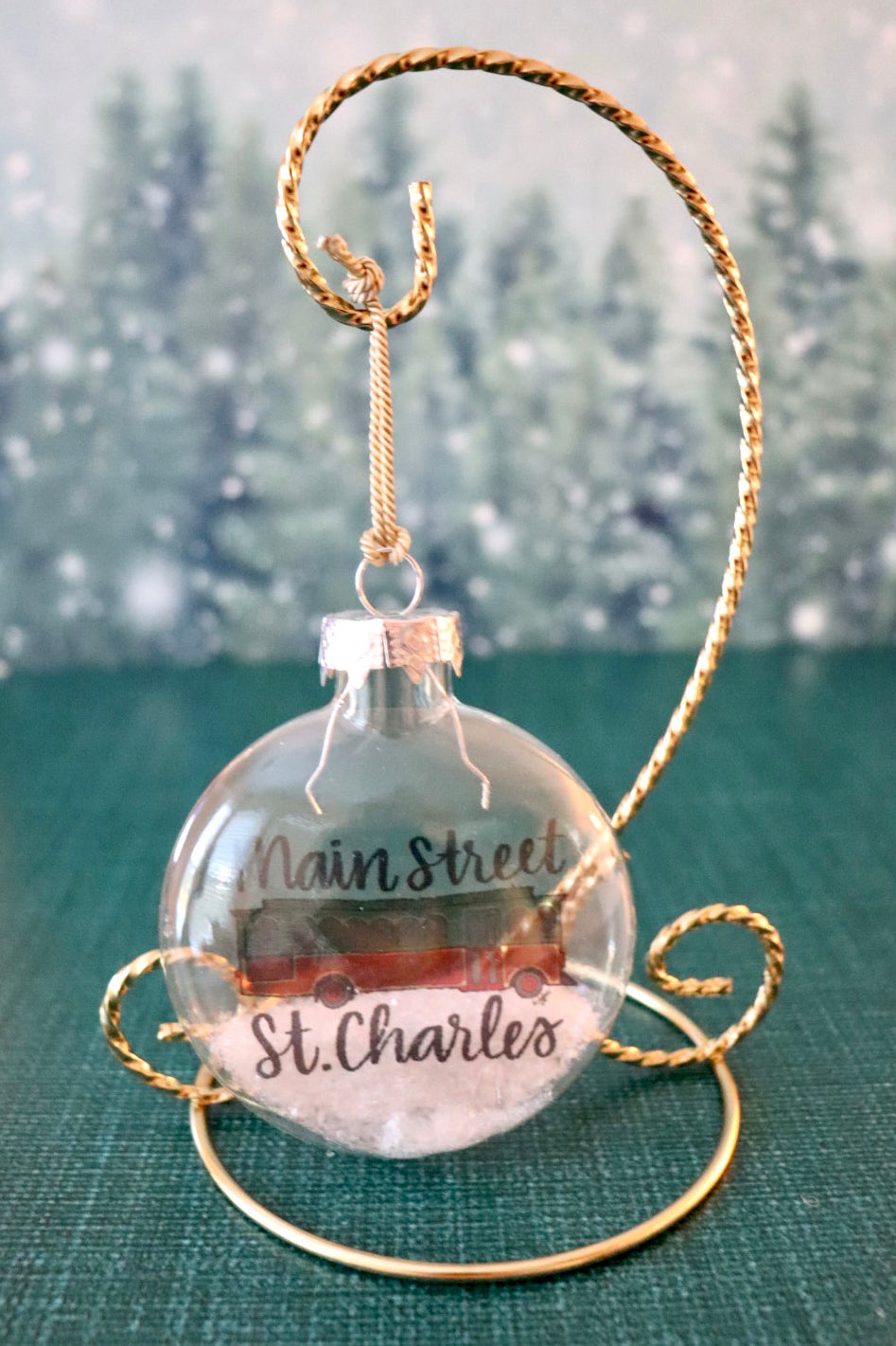 Trolley in the Snow Ornament
