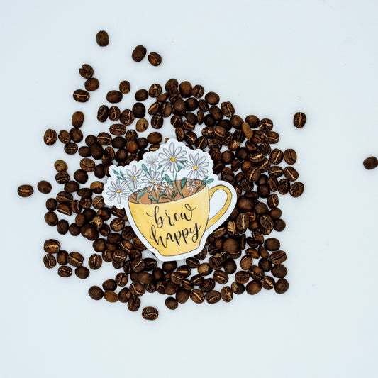 Brew Happy Mug Sticker