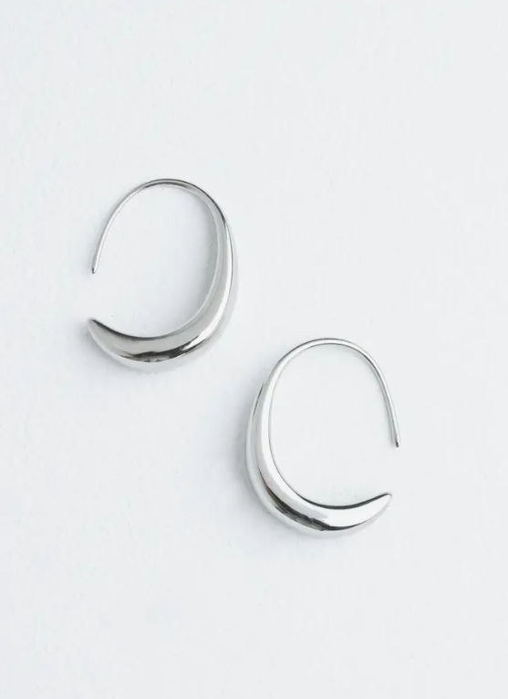 Crescent Moon Thread Drop Earrings