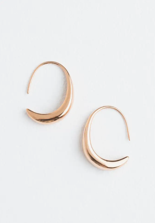 Crescent Moon Thread Drop Earrings