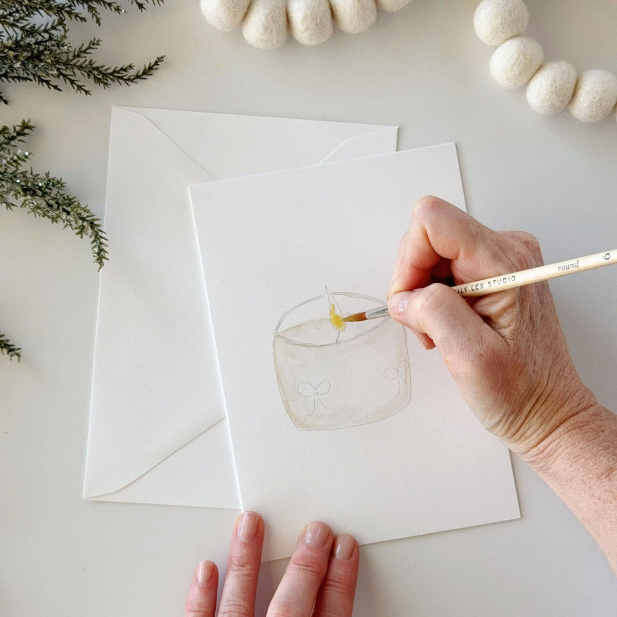 Warm + Cozy Paintable Watercolor Notecard Set