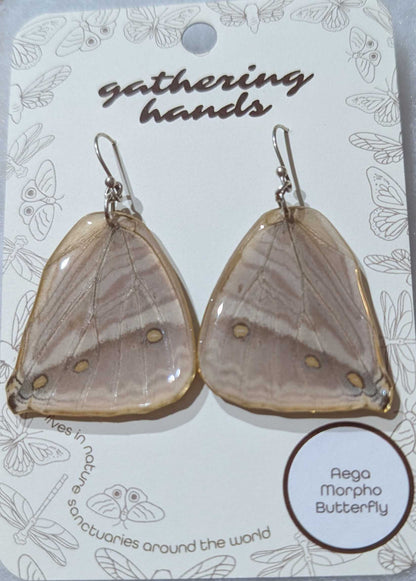 Aega Morpho Hindwing Butterfly Earrings