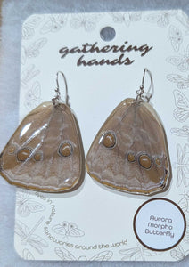 Aurora Morpho Hindwing Butterfly Earrings