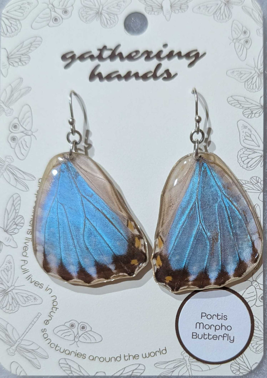 Portis Morpho Hindwing Butterfly Earrings