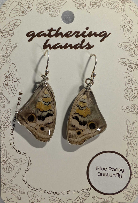 Blue Pansy Forewing Earrings