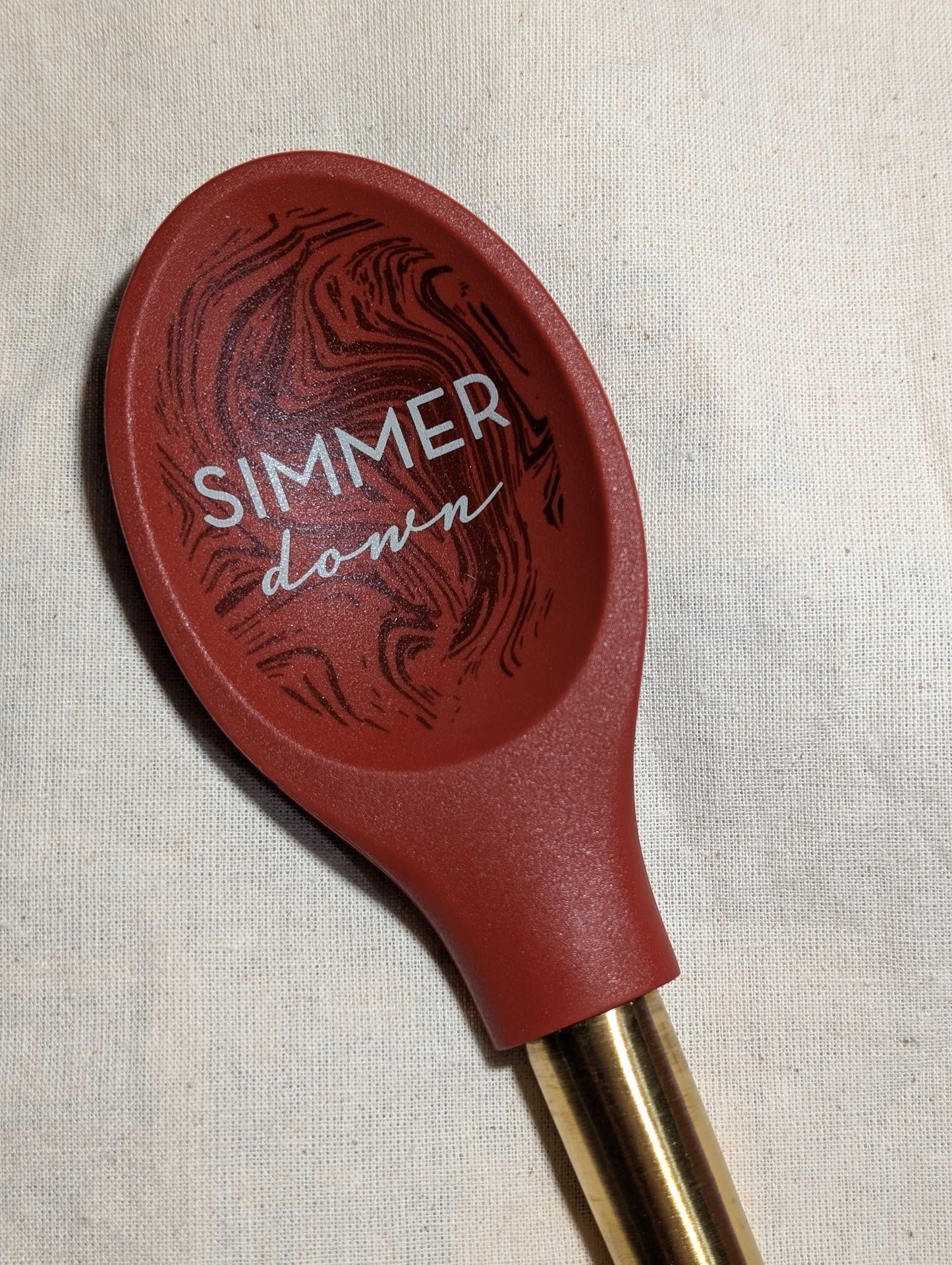 Metallic Gold Handle Silicone Spoon