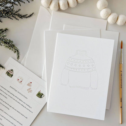 Warm + Cozy Paintable Watercolor Notecard Set