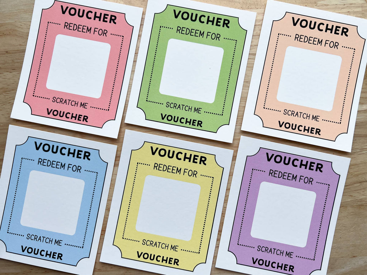 Reward Voucher Scratch off Cards