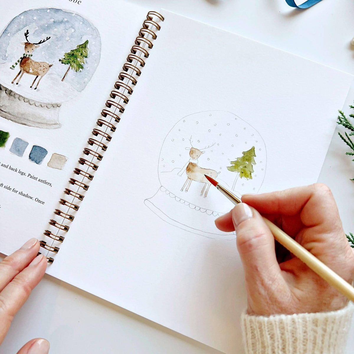 Winter Watercolor Painting Workbook