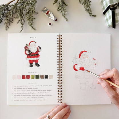 Classic Christmas Watercolor Painting Workbook
