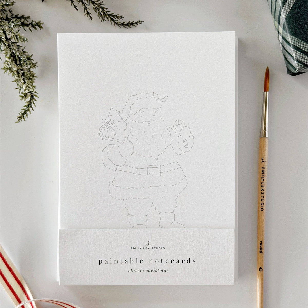 Classic Christmas Paintable Watercolor Notecard Set