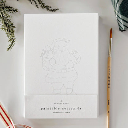 Classic Christmas Paintable Watercolor Notecard Set