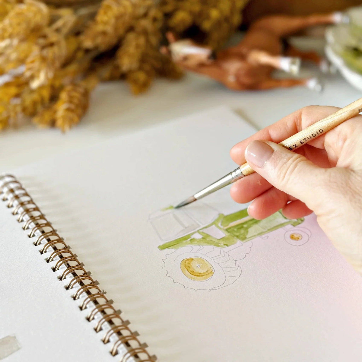 Farm Watercolor Painting Workbook