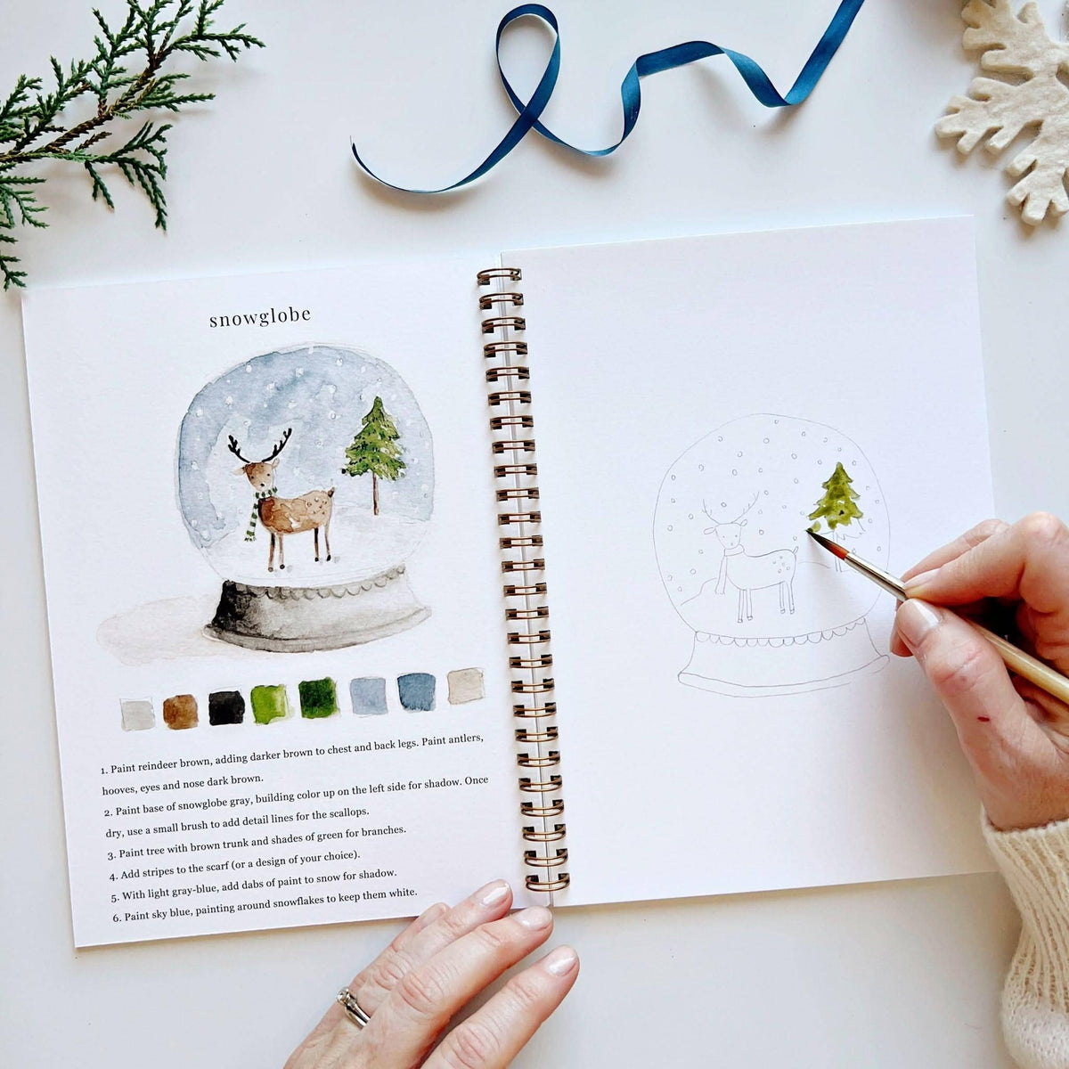 Winter Watercolor Painting Workbook