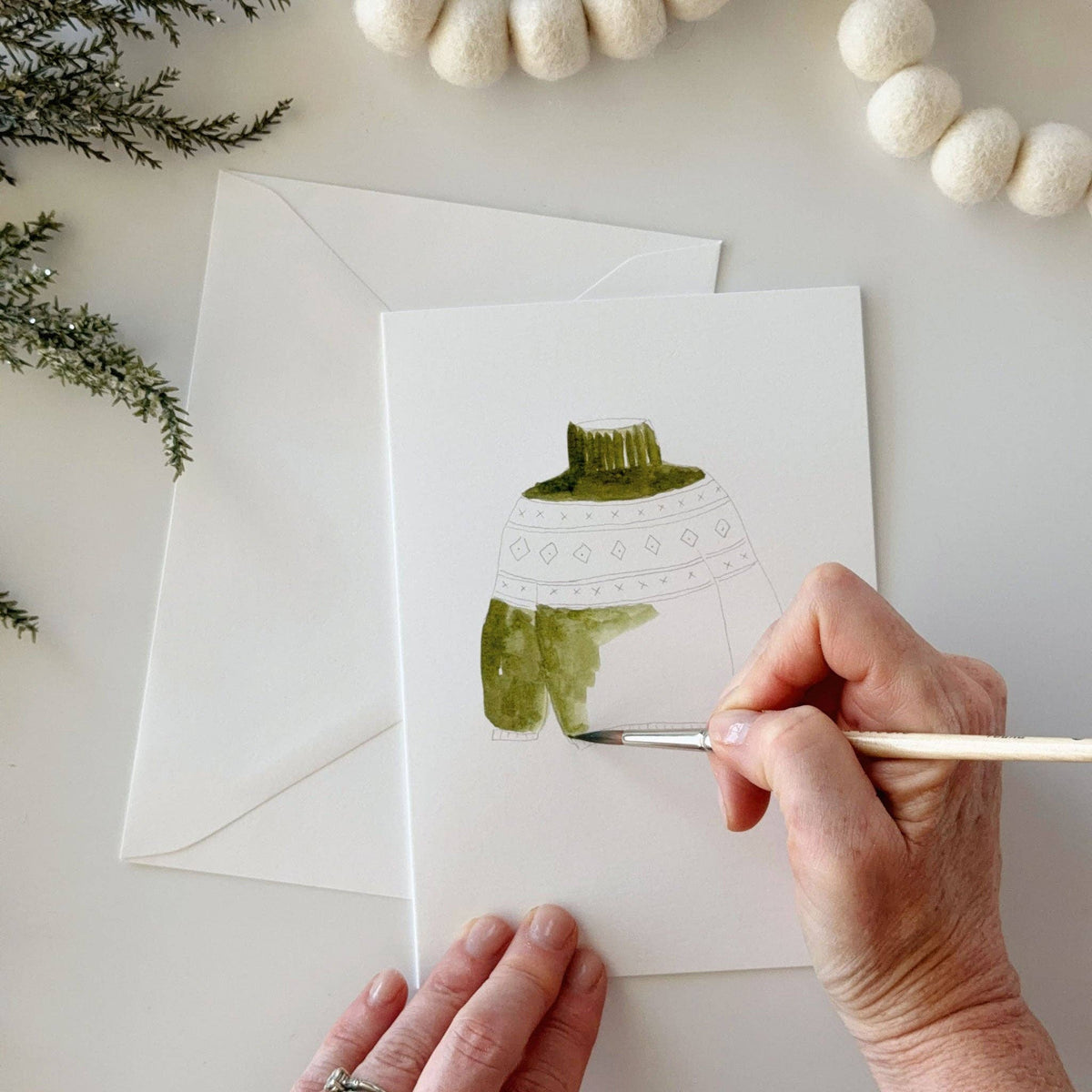 Warm + Cozy Paintable Watercolor Notecard Set