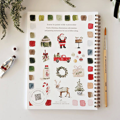Classic Christmas Watercolor Painting Workbook