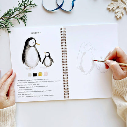 Winter Watercolor Painting Workbook