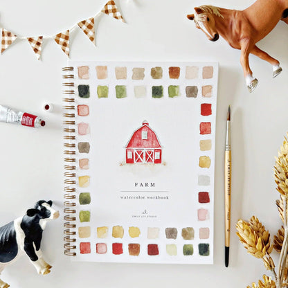 Farm Watercolor Painting Workbook
