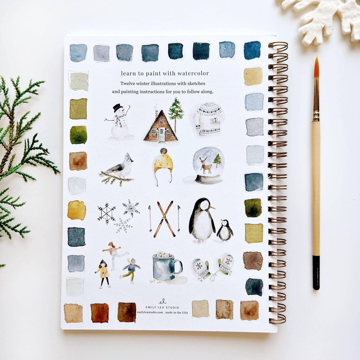 Winter Watercolor Painting Workbook