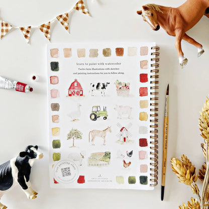 Farm Watercolor Painting Workbook