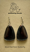 Load image into Gallery viewer, Blood-Red Patch Forewing Butterfly Earrings
