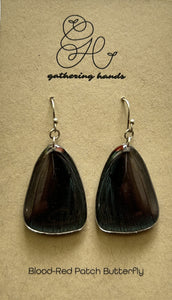 Blood-Red Patch Forewing Butterfly Earrings
