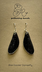 Blue Dazzler Damselfly Forewing Earrings