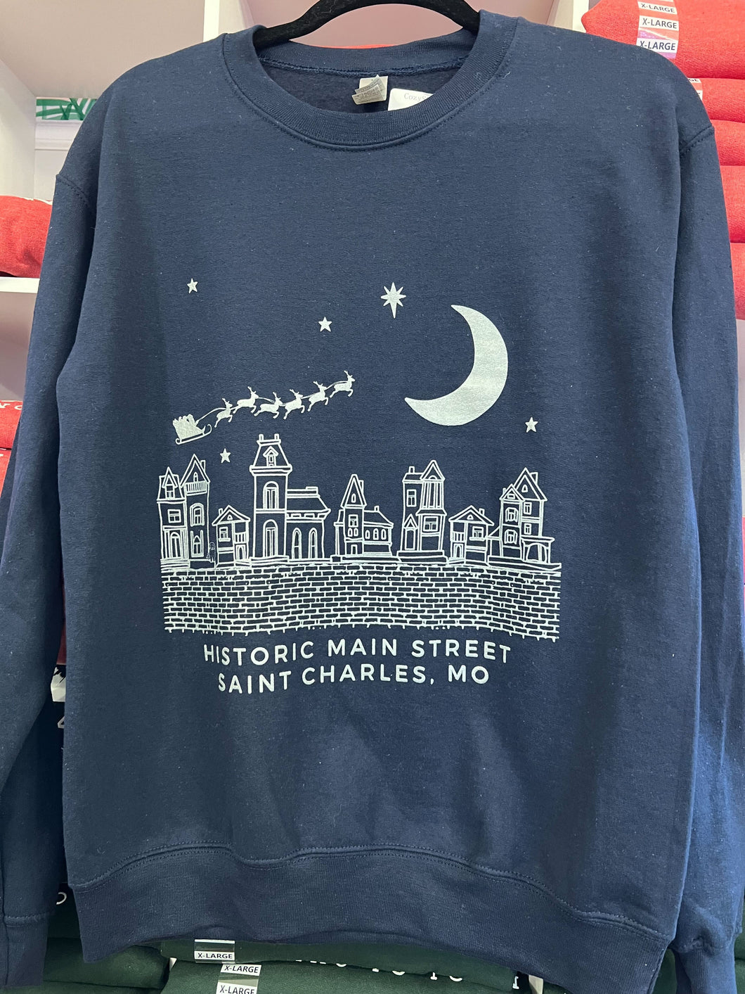 Santa Over Historic Main Street Sweatshirt