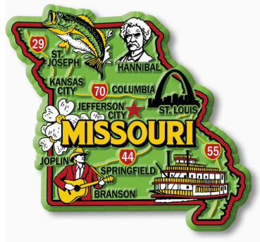 Missouri State Landmarks Magnet - Green
