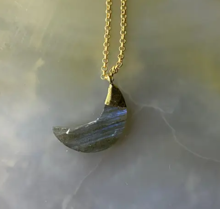 Crescent Moon Stone Necklaces