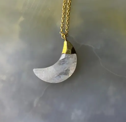 Crescent Moon Stone Necklaces