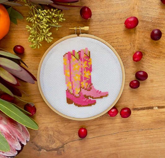 Cowgirl Boots Cross Stitch Kit