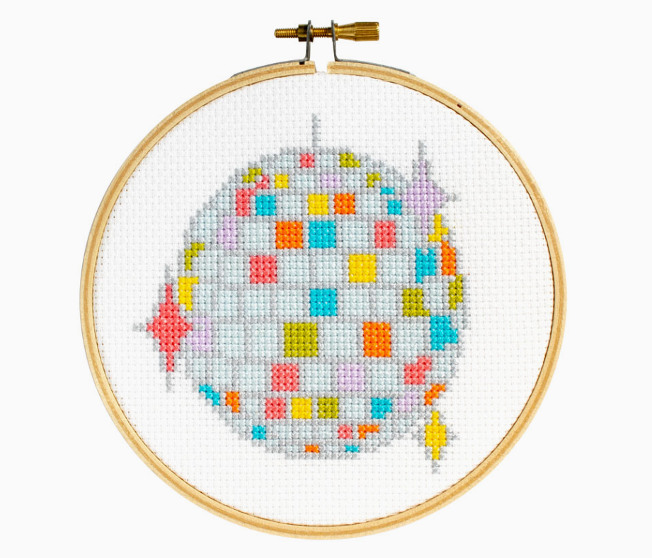 Disco Ball Cross Stitch Kit