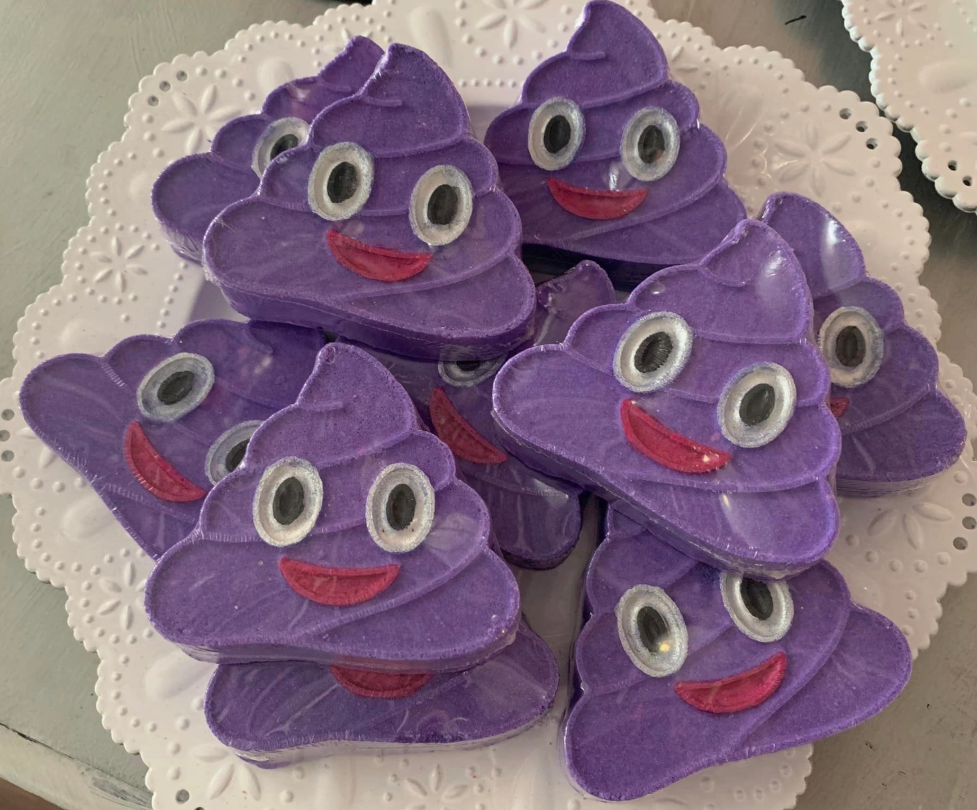 Poo Emoji Color Changing Rainbow Lavender Bath Bomb