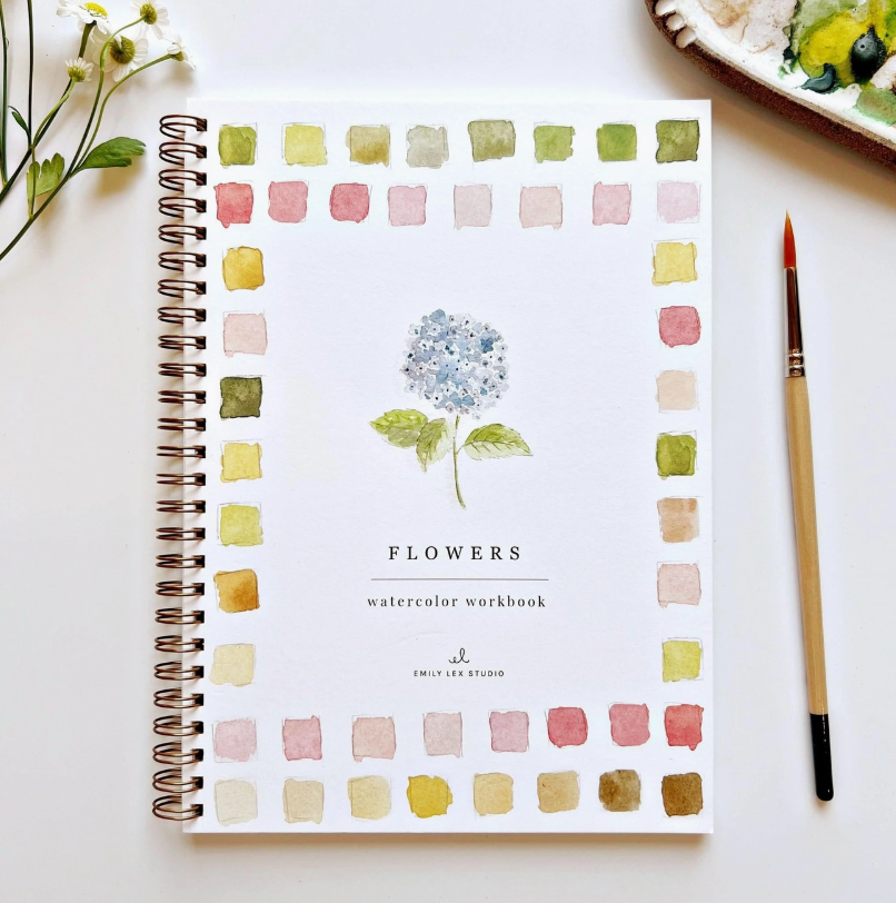 Flowers Watercolor Painting Workbook